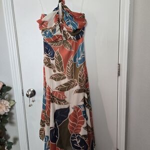 Nine West Multicolor Leaf Print Dress